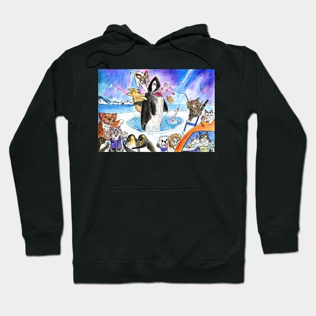 Killer Whale Surprise Hoodie by HappyPawtraits